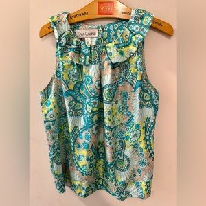 Sara Campbell silk sleeveless top Large